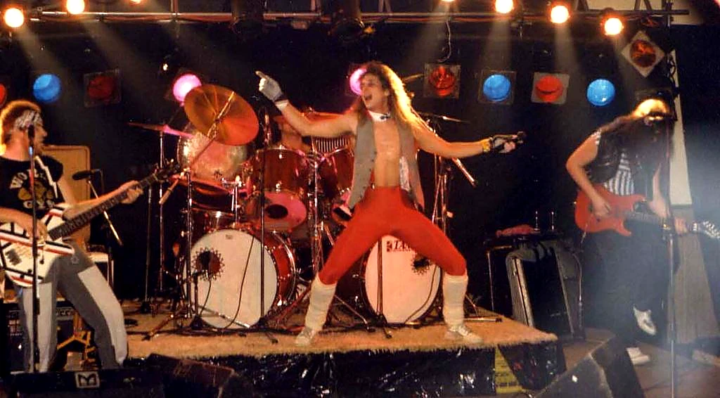The first version of Unchained performing live in British Columbia in 1985.