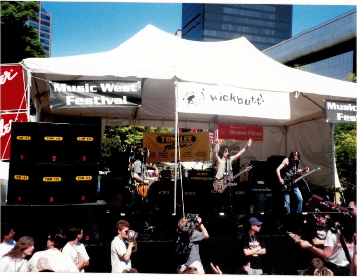 Wide view of the Music West Festival stage