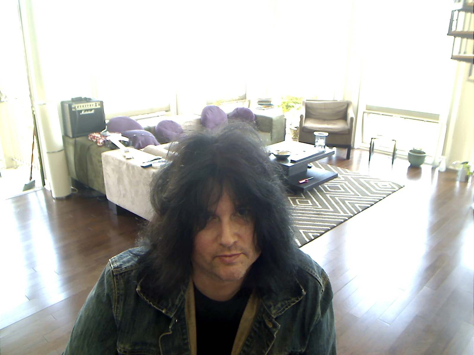 A close portrait of Benny Doro in his West New York apartment.