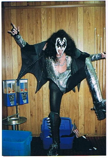 Demon costume pose