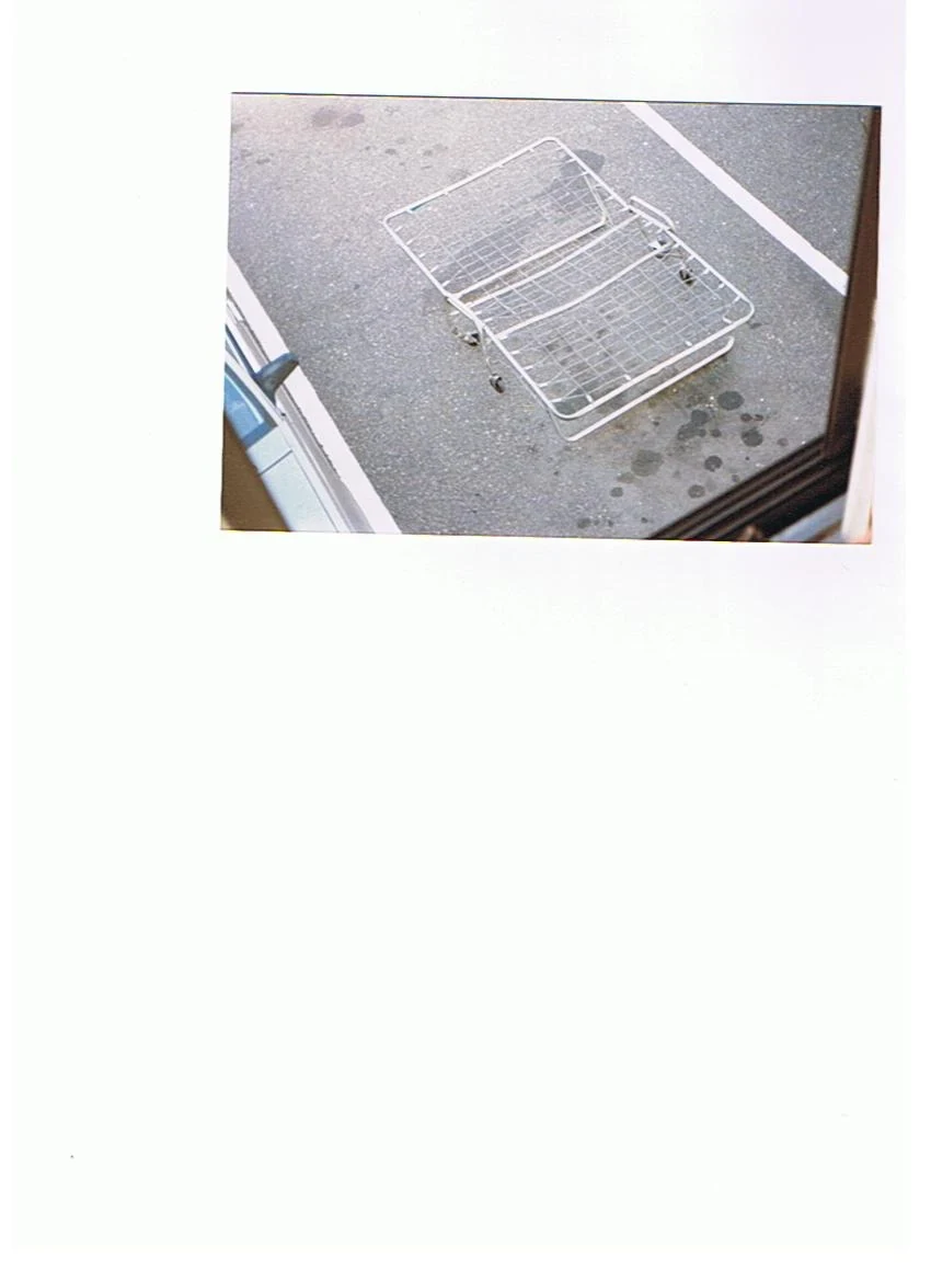 Complete scanned sheet showing broken equipment outside a window.